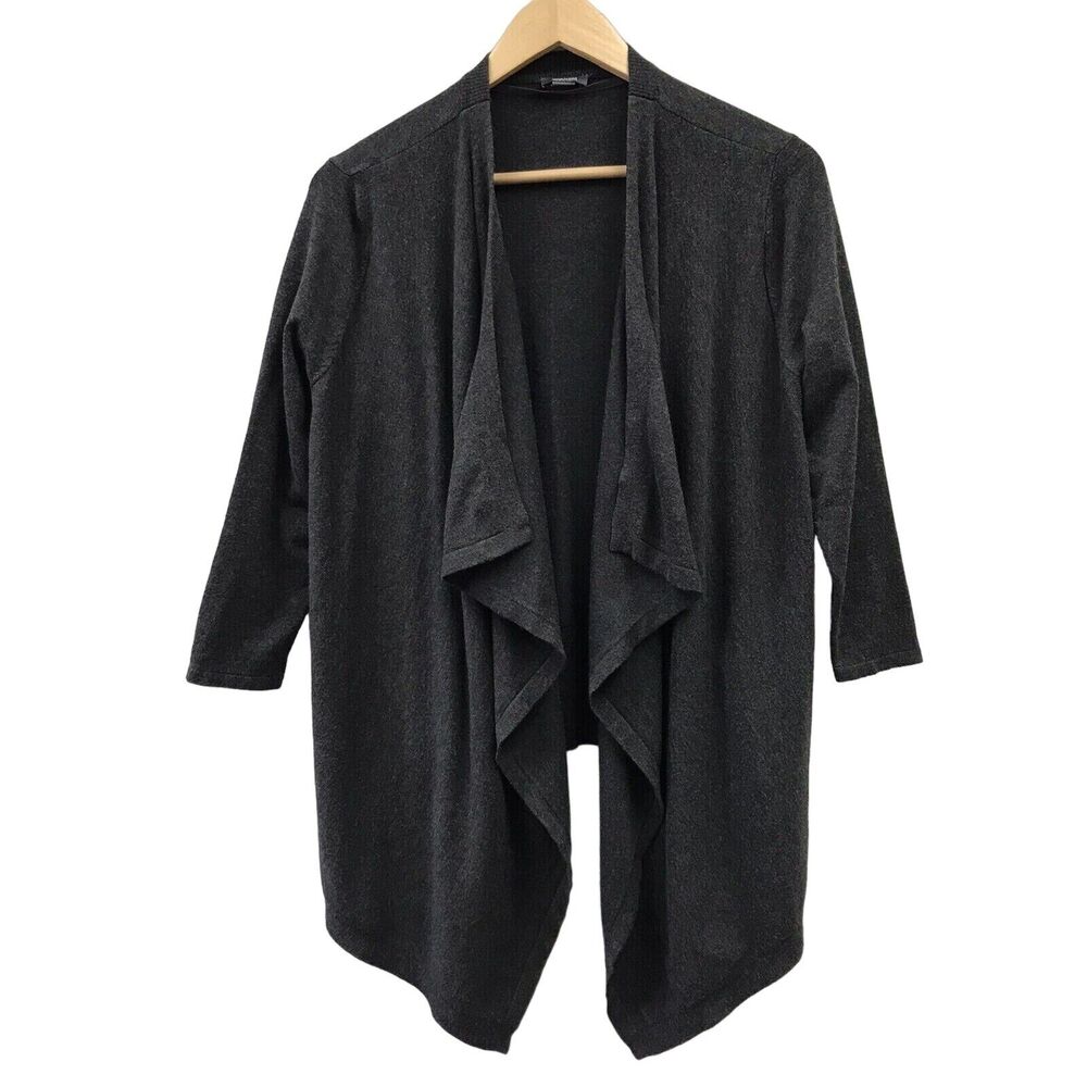 Kenneth Cole Reaction Sweater Womens Small Gray Open Front Belt Loops